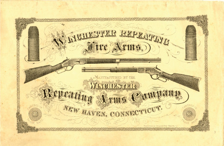 Winchester Fire Arms ad with rifles