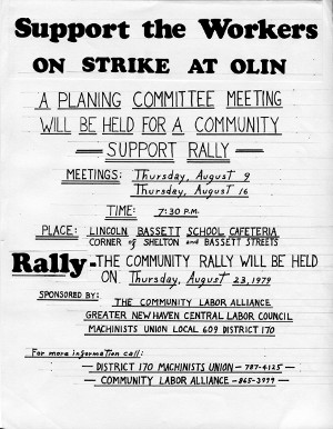Support the Workers on strike at Olin(planning committee and rally flyer)